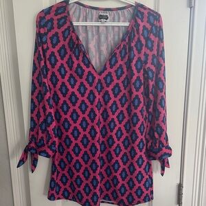 Mud Pie Pink and Blue Geometric Swim Coverup🔥🔥❤️NWOT!!